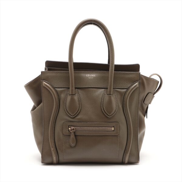 Celine Khaki Micro Nano Shopping Tote